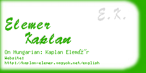 elemer kaplan business card